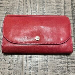 Vintage Red Leather Double Sided Women's Wallet